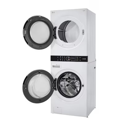 LG WashTower Stacked Laundry Center with 4.5-cu ft Front load Washer and Gas 7.4-cu ft Dryer (ENERGY STAR) Model# WKG101HWA