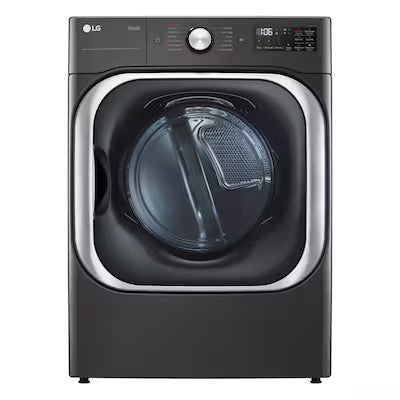 LG TurboSteam 9-cu ft Stackable Vented Electric Dryer with Steam Cycle ( Black Steel ) Model# DLEX8900B