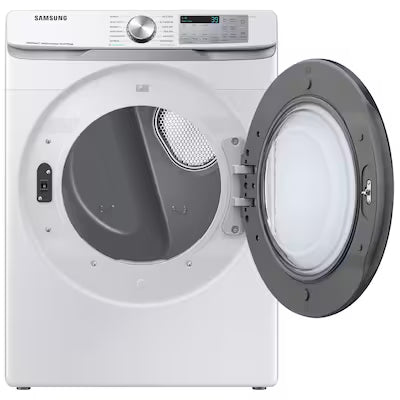 Samsung 7.5-cu ft Stackable Vented Electric Dryer with Steam Cycle ( White ) Model# DVE45B6300W
