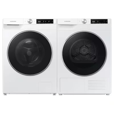 Samsung High Efficiency Stackable Front-Load Washer with Steam Cycle & Matching Ventless Dryer (220v)  ( White ) Model# WW25B6900AW & DV25B6900HW