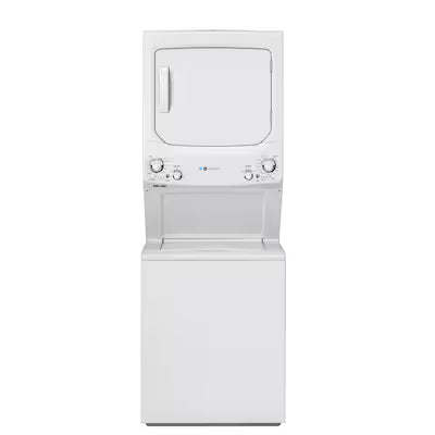 Coming Soon GE Electric Stacked Laundry Center with 3.9-cu ft Top load Washer and 5.9-cu ft Dryer ( White ) Model# GUD27EESNWW