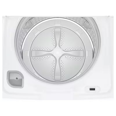 GE Gas Stacked Laundry Center with 3.9-cu ft Top load Washer and 5.9-cu ft Dryer White Model# GUD27GESNWW