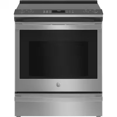 Coming Soon GE Profile 30-in Glass Top 5 burners 5.3-cu ft Air Fry Convection Oven Slide-In Electric Range ( Fingerprint Resistant Stainless Steel ) Model# PSS93YPFS